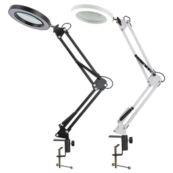 10X Beauty Magnifying Lamp with Light Stand Illuminated Magnifier Light 3 Color Modes for Crafts Repair Works