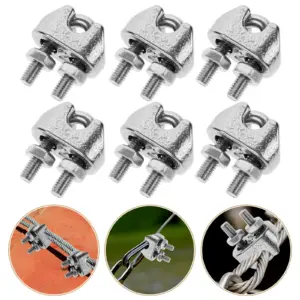 10Pcs Wire Rope Cable Clips Stainless Steel 304 U-Shaped Rope Clamps for Fast Secure Fixation Heavy Duty Cable Clamp