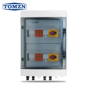 Solar photovoltaic PV Combiner Box With Lightning Protection 4 input 2 out DC 1000V Fuse MCB SPD Waterproof Box IP65 24ways