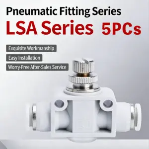 Plastic Push-In Pneumatic Throttle Valve for 4/6/8/10/12mm OD Tube | Adjustable Flow Control Fitting