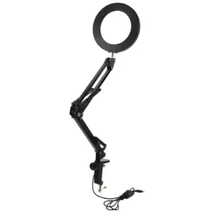 LED Magnifying Lamp Foldable Arm Black Desk Light Manicure Tattoos Facial Glass ABS Energy Saving Adjustable Angle Lighting