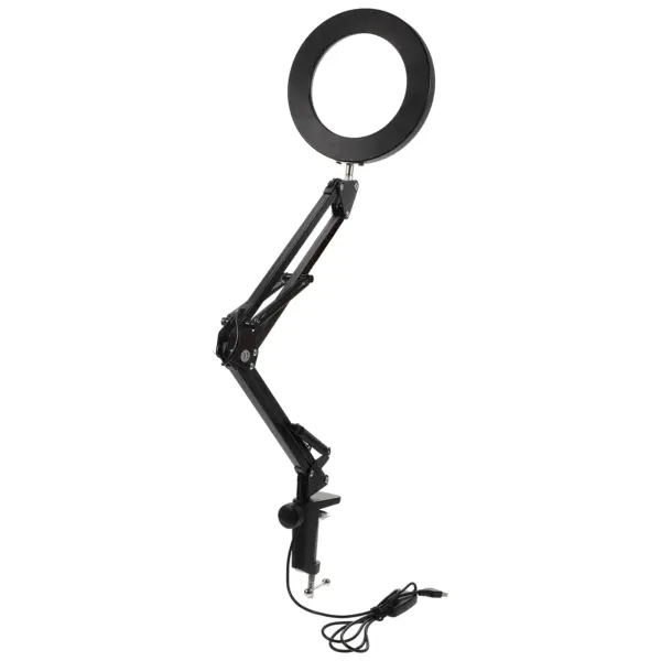 LED Magnifying Lamp Foldable Arm Black Desk Light Manicure Tattoos Facial Glass ABS Energy Saving Adjustable Angle Lighting