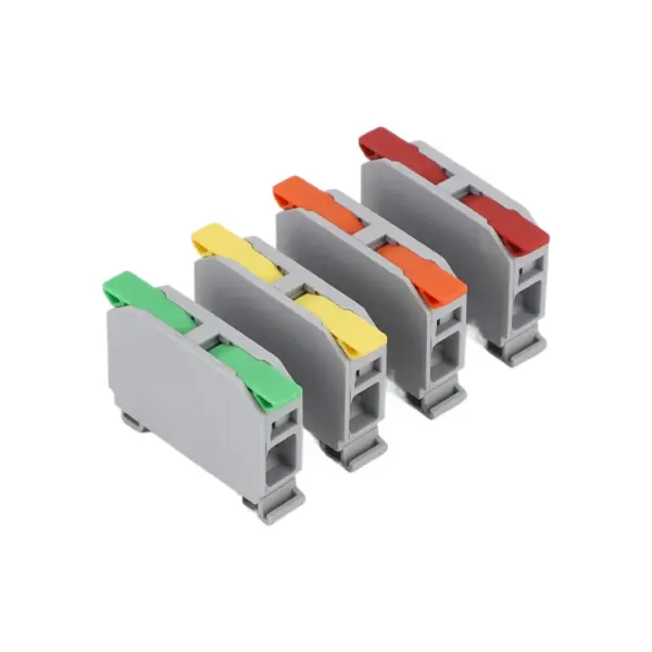 5Pcs LT-25 High Current Terminal Block, 75A 1 In 1 Out DIN Rail Connector For 10-25mm² Cable (Multiple Colors)