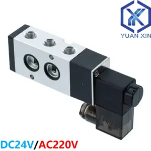 Plate-type solenoid valve, 2-position 5-way directional solenoid valve, pneumatic actuator dedicated, DC12V/DC24V/AC220V/AC110V