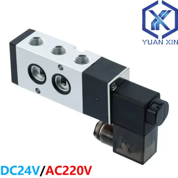 Plate-type solenoid valve, 2-position 5-way directional solenoid valve, pneumatic actuator dedicated, DC12V/DC24V/AC220V/AC110V