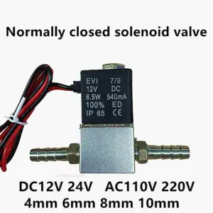 Compressor Valve 1/4" Normally Closed Pneumatic Aluminum Solenoid Valves DC 12V 24V 110V 220V Voltage 2 Way For Air Water Oil