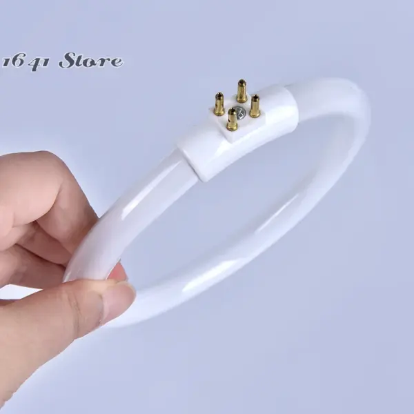 1pcs White Small Desk Round Lamps Bulb Fluorescent Ring Lamp Annular Tubes Anti-four-pin Magnifying Glass Light 220V T4 11W
