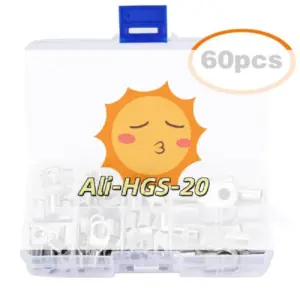 60Pcs Copper Cable Lugs Tinned Ends Kit with Bolt Holes Battery Terminal Wire Connectors for Automotive DIY Electrical Use