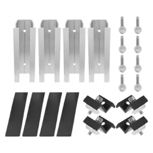 4 Sets Solar Panel Bracket Mount Kit Aluminium Mounting Rail Adjustable 30-35mm End Clamp Bracket for Flat Roof PV Mounting Rail