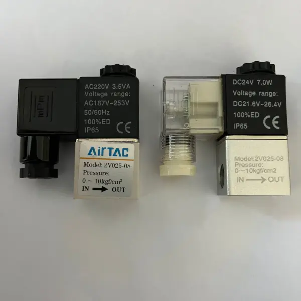 Air Solenoid Valves 2V025-08 2 Position 2 Port 1/4" Normally Closed Pneumatic Control Valve DC12V DC24V AC110V AC220V