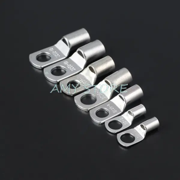 10Pcs SC35-8 8mm Bolt Hole Tinned Plated Eyelets Copper Cable lugs Ring Battery Terminals 35mm2 AWG2 Wire Connector