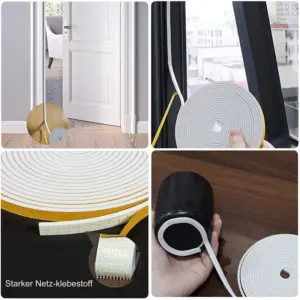 【Price-Drop!】Self Adhesive Foam Tape Door Window Seal Door Draught Excluder Weatherstripping, 6Mm Wide X 3Mm Thick 12 Pcs Each W