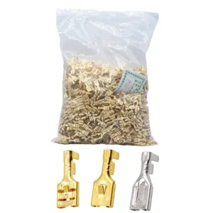 2000 Pcs Female Spade Quick Splice Crimp Terminals 6.3mm Crimp Connector Non Insulated 1/4 inch 6.3 for 1-1.5mm2  THK ​0.4mm
