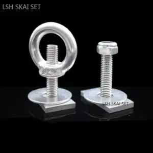 4Pcs T-bolts Crossbars Luggage Rack Slide Rail Bolts Roof Platform Expansion Lifting Ring Nuts Brackets Screw Hardware Fasteners