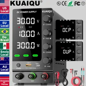 KUAIQU DC Power Supply 30V 10A 5A Variable Bench Power Supply Adjustable Lab Power Supply 60V 5A 120V 3A Voltage Regulator