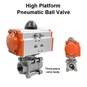 1/4" 3/8" 1/2" 1-1/4" 2" Pneumatic High Pressure Ball Valve SS304 Stainless Steel Female Pneumatic Valves