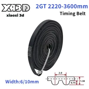 GT2 Closed Loop Timing Belt 2GT-6mm Transmission Belt 2220mm 2270mm 2500mm 3000mm 3230mm 3600mm Synchronous Belts for 3D Printer