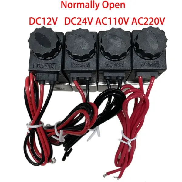 Normally Open DC12V DC24V AC110V AC220V Solenoid Valve 1/8" NPT Female Port 2 Way Direct-acting Pneumatic 1.2Mpa -10 to 80 °C