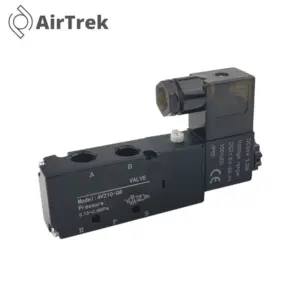 4V210-08 Black 2/5 Way Pneumatic Solenoid Valve, DC24V AC220V Voltage, Suitable for Pneumatic Machinery and Air Cylinders