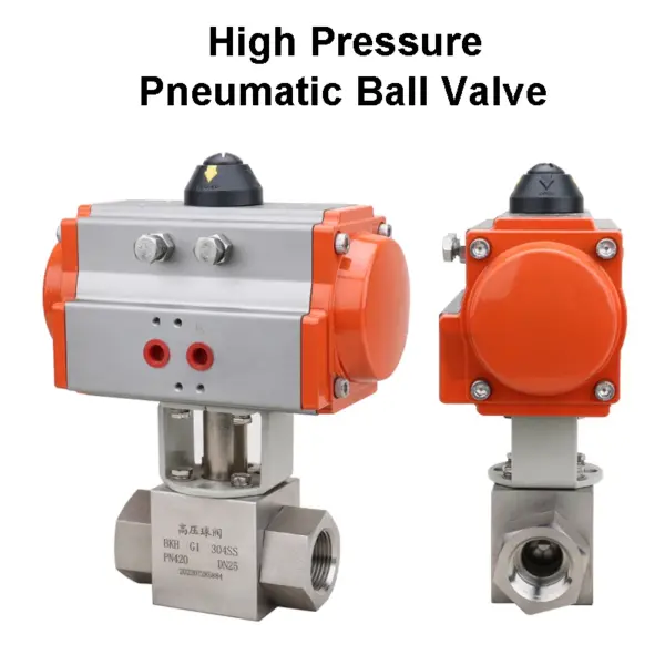 1/4" 3/8" 1/2" 1-1/4" 2" 320 bar Pneumatic High Pressure Ball Valve SS304 Stainless Steel Female Pneumatic Valves