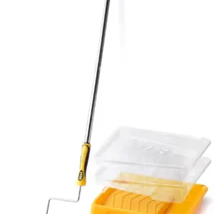 Paint Roller Kit with Extension Pole - 9 Inch Roller with Tray, 16 Piece Complete Set for Walls & Ceilings, Adjustable 3ft Pole