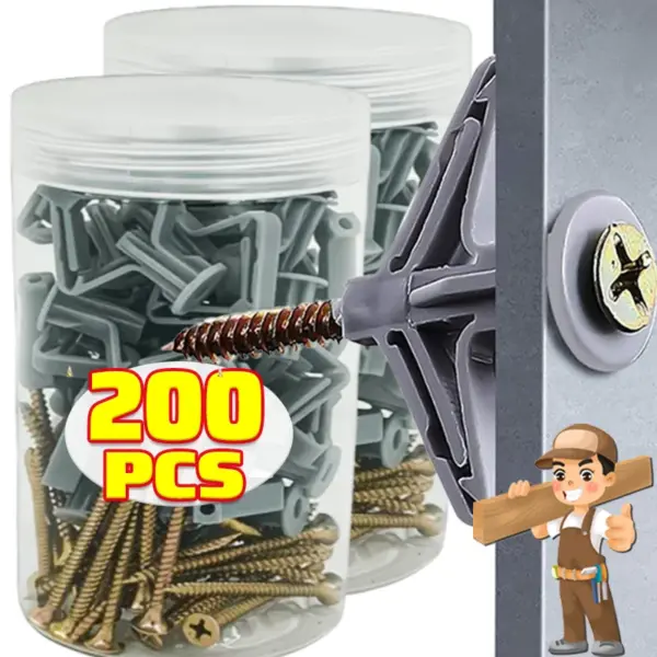 Self-Drill Plasterboard Expansion Screw Tube Drywall Anchor Bolt Hollow-Wall Airplane Expansion Plug Pipe Gypsum Board Anchors