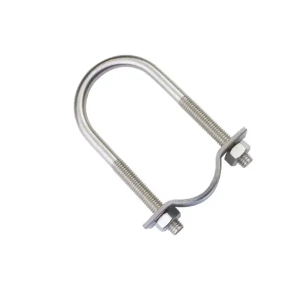 304 Stainless Steel u-Bolt/Horseback Clamp With Curved Baffle, Pipe Clamp With Nut M6M8