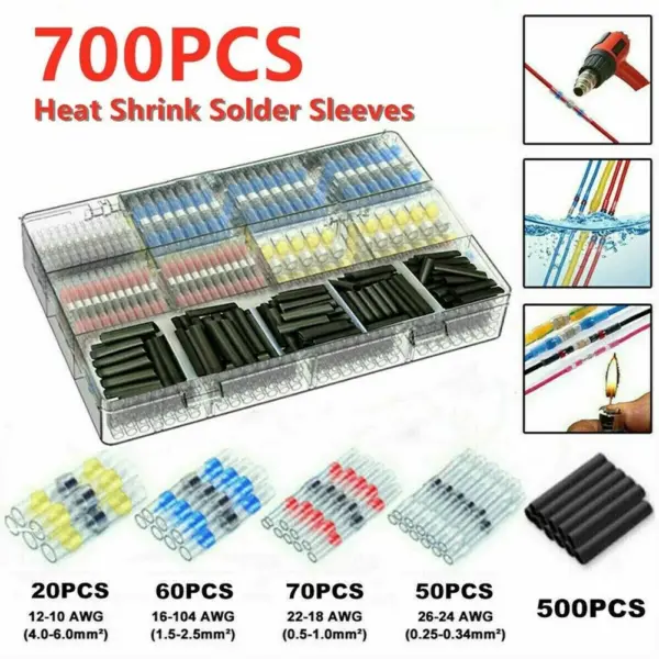50/800Pcs Solder Seal Sleeve Heat Shrink Wire Connectors Terminals Waterproof Wire Connector Cable Connector Terminales Block