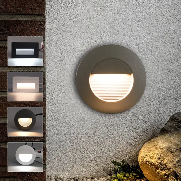 Outdoor Led Stair Light Embedded Wall Lamp Waterproof Steps Stairway Lighting Yard Ladder Balcony Garden Lights Corner Footlight