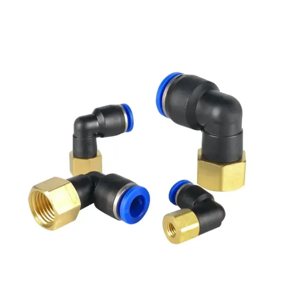 PLF Hose OD 4 6 8 10 12mm - Female Thread M5'' 1/8'' 1/4'' 3/8'' 1/2'' Pneumatic Elbow Connector Tube Air Push In Fittings