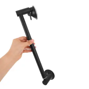 25.6 Inch Stainless Steel Adjustable Suction Cup Towel Holder Bathroom Wall Mounted Shower Door Tile Rack Adhesive Bath Bar