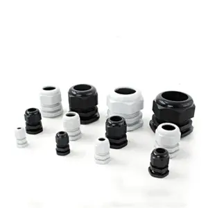 5 PCS Plastic Nylon Joint PG7 PG9 PG11 PG13.5 PG16 PG19 PG21 PG25 Waterproof Cable Connector IP68 Black White Cable Gland