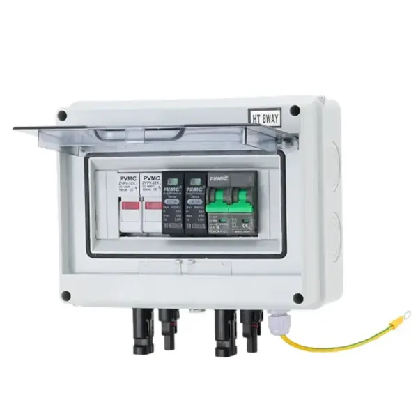 【PARTY  DAY】Solar Photovoltaic PV Combiner Box 1 Input 1 Out DC 600V 32A Fuse MCB SPD Waterproof Box Waterproof IP65