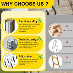 9/11Steps Invisible Pull Down Stairs Wall-Mounted Attic Telescopic Staircase with 2 Handrails for Home Indoor Outdoor