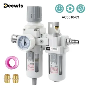 AC3010-03 Air Compressor Air Filter Regulator 3/8'' High Pressure Resistance Oil Water Separator Semi-automatic Drainage Rugged
