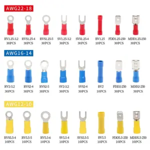 520 insulated wire terminal lug sets crimp cable hybrid ring spade butt joint quick disconnect combination connector kit