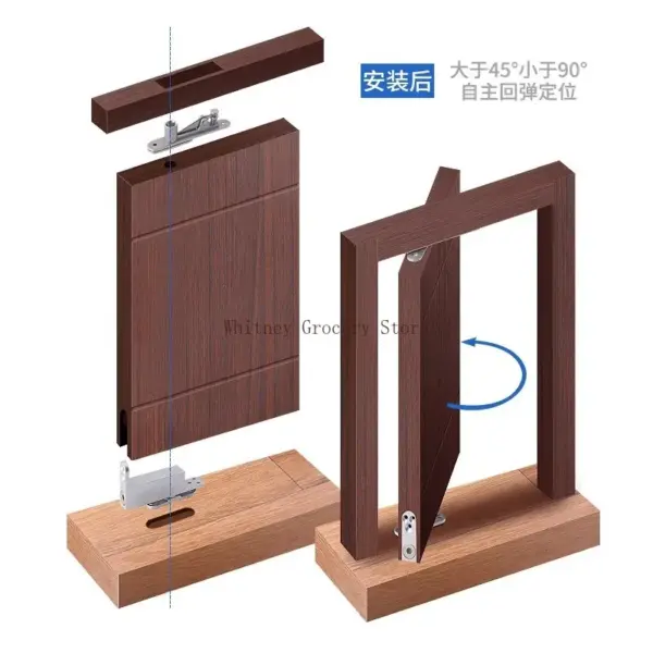 Stainless Steel Heavy Duty Revolving Door Shaft With Buffer Adjustable Self Close Pivot Positioning  Rotating 90 degree locked