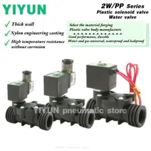 2W-10SL,15SL,20SL,25SL,32SL,40SL,50SL,AC220V DC24V DC12V YIYUN pneumatic Plastic solenoid valve Water valve 2W series