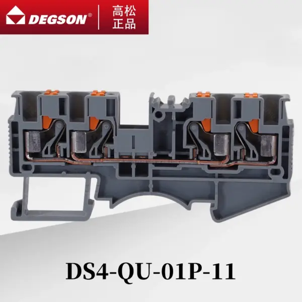 10Pcs DEGSON DS4-QU-01P-11-00ZH DS4-QU-PE-01P-1C D-DS4-QU 01P-11 SPRING Type DIN RAIL TERMINAL BLOCKS PHOENIX CONNECTOR 32A 800V
