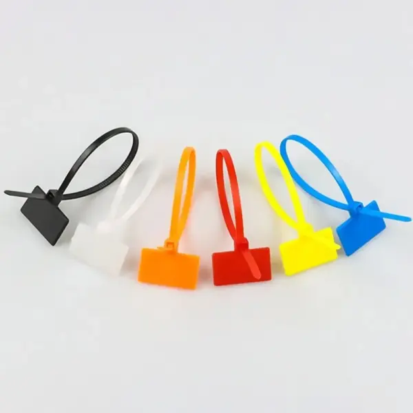 100pcs Plastic Loop Ties Markers Cable Tag Self-locking Zip Ties Easy Mark Nylon Cable Ties Tag Labels