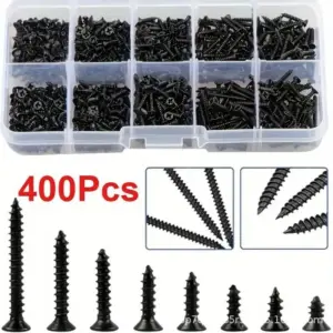 Locking Screws And Wood Screws 400/800PCS/1 Set M2 Black Self Tapping Screw Assortment Kit
