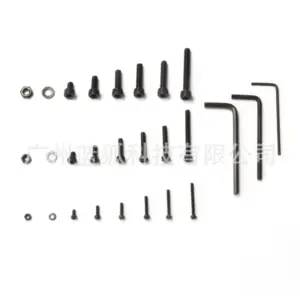 1080PCS Cylindrical Head Hexagon Socket Bolts M2 M3 M4 Black Carbon Steel Screws Nuts and Flat Washers Assortment Kit