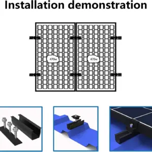 4pcs Solar Panel Bracket Aluminum PV Rail Fastening Module Roof Mount Solar Rail End Clamp Middle Clamps PV Mounting Brackets