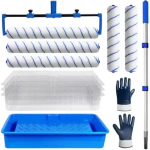 Paint Roller Kit 12PCS Painting Set 18 inch Paint Rollers Disposable Paint Tray Liners and Roller Covers 21.26~47.64in Extensio