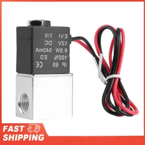 2 Way Normally Closed Valve 12V DC 1/4" 2 Way Normally Closed Pneumatic Aluminum Electric Solenoid Air Valve Solenoid Air Valve