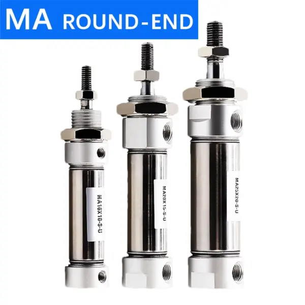 MA16/20/25-25X50*75X100*125X150X200S-U Round-End Stainless Steel Double Acting Mini Pneumatic Air Cylinder