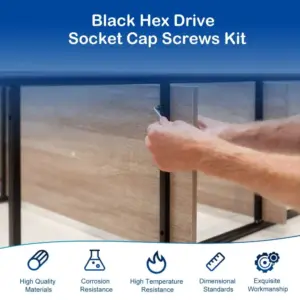 M6 Size Hex Socket Head Cap Screws Carbon Steel Corrosion Resistant Internal Hex Bolts Assortment Kit Metric Hex Socket Screws