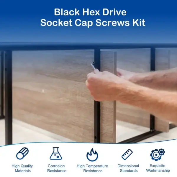 M6 Size Hex Socket Head Cap Screws Carbon Steel Corrosion Resistant Internal Hex Bolts Assortment Kit Metric Hex Socket Screws