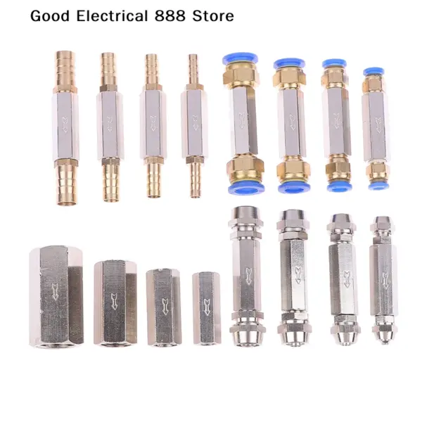 Pneumatic Check Valve 6mm 8mm 10mm 12mm OD Hose One Way Valve Air Gas Single Way Brass Valve Air Compressor Pipe Fitting Adapter