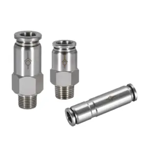 6 8 10 12 m Push in Connect 1/8“ 1/4" 3/8" 1/2" BSPT Male 304 Stainless Steel Pneumatic Air Non-return Check One Way Valve